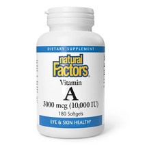 네추럴팩터스 비타민 A 3000 mcg 10 000 IU 180 소프트젤
