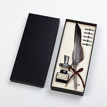 해리포터깃털펜 깃털펜 캘리그라피 딥펜 딥펜 펜 만년필 깃펜 깃펜세트 앤틱, 3-깃펜-레드