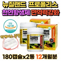 뉴질랜드 프로폴리스 면역력강화 2통 12개월분 대용량 홈쇼핑 플로폴리스 효과 항산화제 환절기 목이물감 마른기침 청정지역 원료 중년 남성 70대 부모님 추천