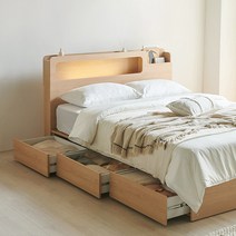 [3만원 즉시할인][스칸디아]아르네 LED 조명 수납 침대(슈퍼싱글&퀸), 화이트, 01-2. SS-본넬 매트리스