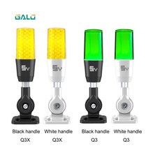 공작 기계 게이트 접이식 SOS 신호 깜박이 경보등 3 색 표시기 부저가 있는 LED 경고등, 08 12V Black handle Q3X