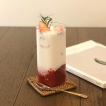 홈카페 사각 내열 유리 컵 440ml, 내열유리 사각컵 440ml