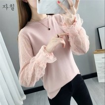자칠 레이스 레깅스 얇은 상의 긴팔 여성 블라우스 프릴블라우스 도트블라우스 꽃무늬블라우스