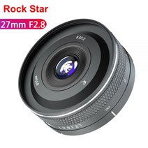 후지필름 Rock Star 27mm F2.8 후지 XF 캐논 EF-M 대형 조리개 고정 초점 렌즈 Sony E Nikon Z M4/3 Leica, 01 Black_04 M4/3