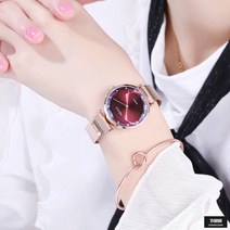 가바바 여성 시계 스틸밴드 컷팅 글라스 손목시계 G42932