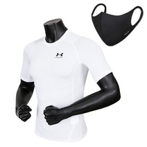 언더아머 UA HG Amour 반팔 컴프레션 헬스복 + 패션마스크