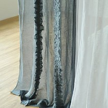 꼬떼따블 샹띠에 프렌치 린넨 셔링 속커튼 거실커튼 140x245 (블루)