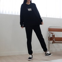 순이들 여성 바코드 맨투맨 조거팬츠 트레이닝 세트