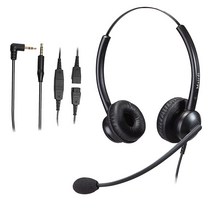 2.5mm 3.5mm 커넥터가 있는 콜센터 헤드셋 데스크폰 휴대폰 PC 노트북 사무실 마이크 노이즈 캔슬링 기능 파나소닉 AT&T Vtech 무선 DECT 폰 폴리콤용