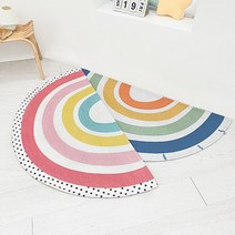 먼지없는 워셔블 사계절 방수 무지개 반원러그 R145