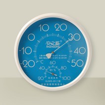 아날로그 큰 숫자 벽걸이 원형 온도계 습도계, 1개, 블루 2개입