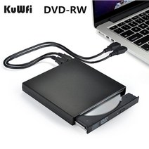 광학디스크 드라이브DVD ROM 외부 광학 드라이브 USB 2.0 CD/DVD-ROM CD-RW 플레이어 버너 슬림 리더 레코, 02 Black