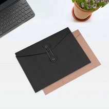A4 블랙 검정 단추 종이 가로 무지 끈 서류 봉투 포장 파일 하도매, 단품, 단품
