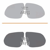 현대 넥쏘 사이드미러 발수코팅필름 첫차 백미러방수 친수필름 차량용품 차량용필름, 1개, A타입