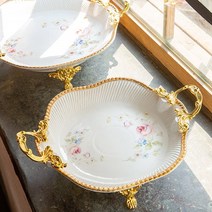 문스키친 엔틱골드 플라워 플레이트, 원사각플레이트