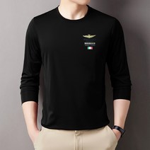 YAPOGI 티셔츠 남성 긴팔 얇은 여름 셔츠 유행 Tugao 퓨어 코튼 바디 넥타이 긴 팔 티 셔츠