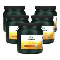 스완슨 유기농 인증 코코아 분말 무가당 340g(12oz), 5팩, 340g