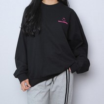 (박스티) 굿데이 스마일 오버핏 맨투맨