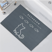 심플 깔끔한 빨아쓰는 규조토 발매트 욕실발매트 40x60, 고양이