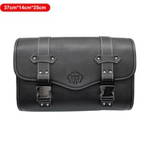 Universal Motorcycle Saddlebags Side Tool Bag PU Leather Luggage Saddle Bag Pouch For Honda/Suzuki/K, 03 Size L Black