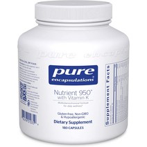 Pure Encapsulations Nutrient 950 with 비타민 K 뼈와 동맥 건강을 지원하는 멀티비타민 보충제* 180 캡슐, 기본