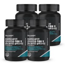뉴센트리 프로테오글리칸 순도 40% 2형 콜라겐 연어코연골 추출물 분말 정 상어연골 콘드로이친 NAG 글루코사민, 60정, 500mg, 4개