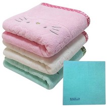 헬로키티토끼 타월 3p + 독일행주 1p, 혼합색상, 1세트