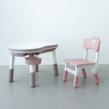 이엘퍼니처 디오니 높이조절 어린이책상의자세트, 핑크