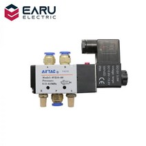 산업용 유압 피팅 압착 벨브 배관 공압 전기 솔레노이드 밸브 5 방향 2 위치 제어, 4v210-08, ac220