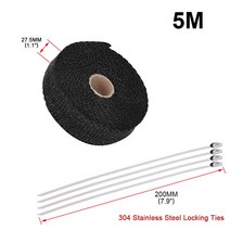 오토바이 배기 열 배기 테이프 헤더 히트 랩 내성 DOWNPIPE 오토바이 자동차 액세서리, 13 2.5cm 5M Black