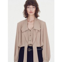 블라우스 카라 리본보세 송혜교 김고은 스카프 베이지 봄 블라우스 루즈핏 셔츠 H145011004 동대문22춘금고은 송혜교공용 통근버클타이긴팔셔츠