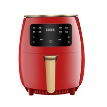 에어프라이어 에어프라이기 대용량 4.5l 다기능 전기 에어 프라이어 오븐 360 ° 에어 베이킹 스마트 터치 스크린 오일 가전 제품 없음, 빨간색, 영국