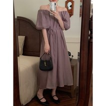 Banhany 노든 오프숄더 퍼프 소매 투웨이 원피스 4color