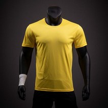마라톤 싱글렛 남성 러닝 티셔츠 빠른 건조 목 반팔 퓨어 컬러 피트니스 의류 체육관 통기성 의류 여름, S, YELLOW