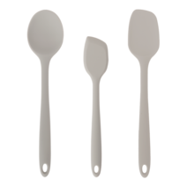 퍼기 실리콘 이유식 조리도구 3종 멀티스푼+스파출라 세트, 1세트, 웜그레이