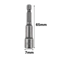 6/7/8/10/12/14MM 육각 소켓 슬리브 노즐 바람 승인 전기 너트 드라이버 강력한 자기 드릴 비트 어댑터, 02 7X65mm