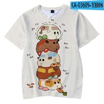 뿌이뿌이 모루카 Pui Molcar Tshirt 3D o넥 여성 남성 여름 반팔 Streetwear Japanese Carton Clothes, [13] 110Kids, [09] as picture