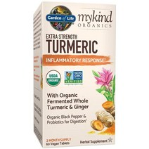 [미국직구] Garden of Life Best Product Extra Strength 검은 후추 Turmeric 생강 60베지 캡슐 1Pack, 수량, 상세참조