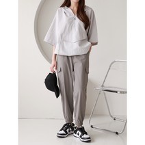 여름 빅사이즈 쿨 쿨맥스 아이스 밑단 건빵 조거 팬츠 밴딩 스판 바지 우븐 PT