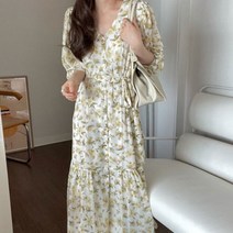 [랜덤플레이] 브이넥 루즈핏 빅사이즈 롱 드레스