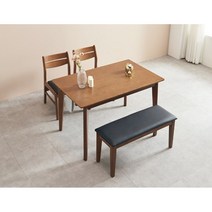 주방 인테리어 고무나무 원목 4인 테이블 1200 2컬러 엔틱 예쁜, 월넛