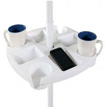 캠핑 해변 파라솔 트레이 컵홀더 정리 트레이 레져 용품, 화이트 선반트레이