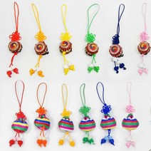 장신구줄 색동복주머니 5개입 1팩 색상선택, 노랑