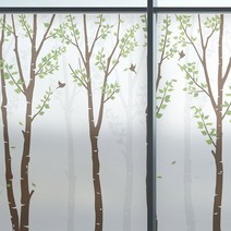 자외선차단필름 사생활보호필름 창문시트지 유리창 암막 칼라안개시트_레인 포레스트 스카이_A01_W90xH90cm, 없음