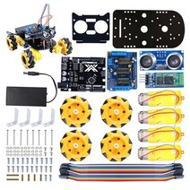 zhiyitech 키트 업그레이드 arduino 프로젝트용 스마트 메카넘 휠 섀시 로봇 자동차 자체 구축 학습 프로그래밍 교육, 협력사, 완전한 키트