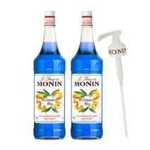 모닌-블루큐라소시럽1000ml x2 + 모닌-시럽펌프, 1세트