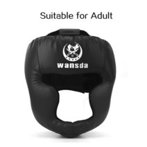 복싱 헤드기어 권투 헤드 기어 MMA 프로텍터 PU 킥 헬멧 가라테 무에타이 UFC 파이팅 유도 가드 성인 키즈 스파링, 02 Adults Black