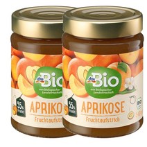 디엠바이오 dmBio apricot jam 독일 살구 스프레드 잼 340g, 2팩