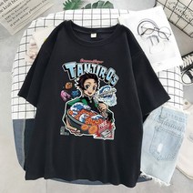 옴니뷰 Anime T-shirt men Graphic Cartoon Titan Attack Shingeki No Kyojin 티셔츠 하라주쿠 오버사이즈, 08 S9204-Black_03 M