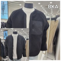 앤드지 블랙/블랙 양면 뽀글이 패딩 후리스 라운드 경량점퍼(카키 블랙A 블랙B)